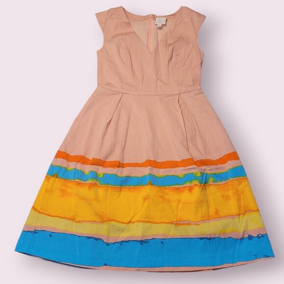 Tracy Reese x Anthropologie Malibu Watercolor Pleated Dress Sz 0 GUC (28" Chest) - Picture 2 of 16